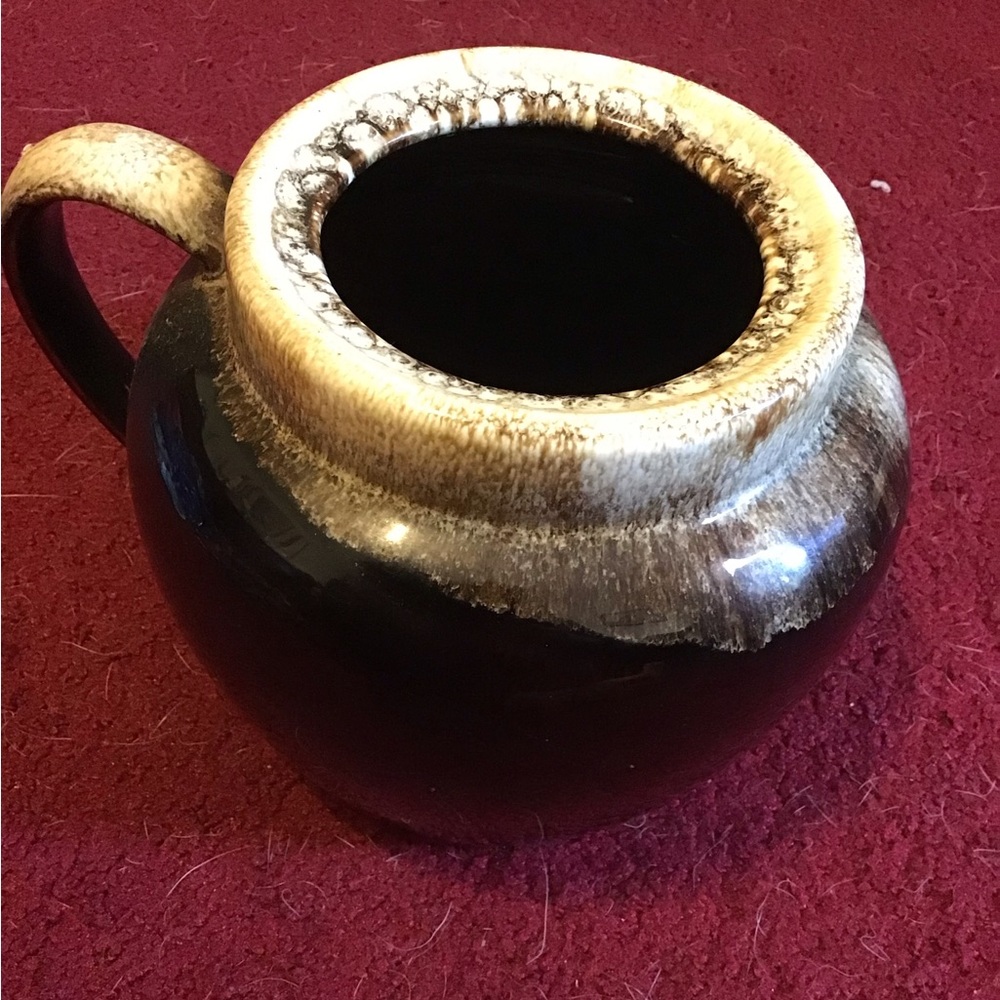 PFALTZGRAFF VINTAGE 1950s BEAN POT W HANDLE DRIP GLAZE GUC